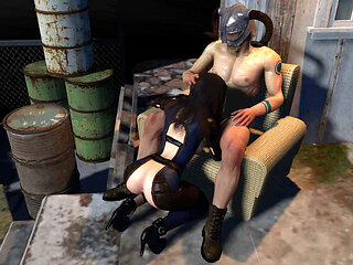 Fallout Girl Ridingthe Dragonborn's Dick