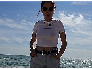 Stepsister Has Public Sex On The Beach!