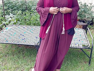 Thick and Shy Hijab Wife having an Erotic Massage and Sensual Softcore Sex in Outdoor