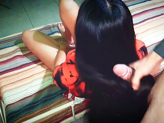 Long-haired brunette lets in her black hair - LunitaRabbit
