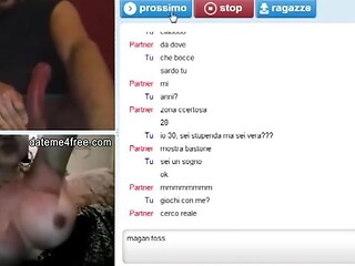 Tanned babe watches big cock on webcam