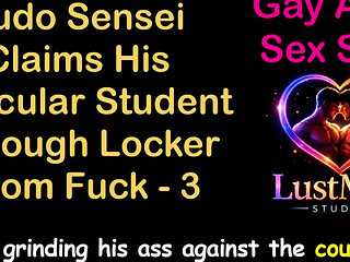 Gay Audio Sex Story - Judo Sensei Claims His Muscular Student in Rough Locker Room Fuck - Part 3