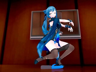 Genshin Impact Keqing Undress Dance And Nude Sex With Kaedehara Kazuha Hentai Mmd 3D Blue Hair (CLIP)