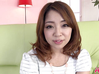 Japanese Yuko Ayana plays with a sex toy after audition,casting.