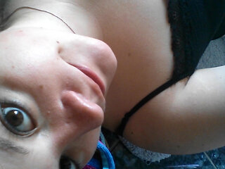 18 year old amputee girl touches her smooth innocent cleft