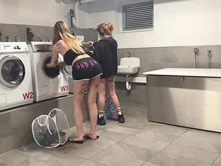 Two Big Girls in the Laundromat