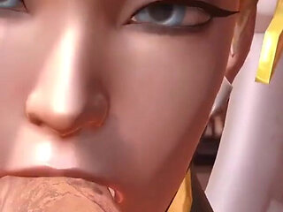 Mercy blowjob. Overwatch parody