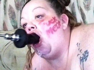 Throat Slave Fuck Machine Training Piggys Wet Ass Mouth and Slop Bowl
