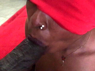 Nigerian stepsister sucking my BBC hard dick before KFC work