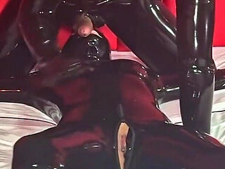 Latex Slave: Tied up on Bed - Alex Latex
