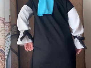 Girl in Hijab Gets Horny While Doing Stretching