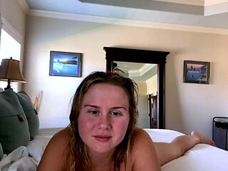 Amateur blond girl with big boobs getting fucked
