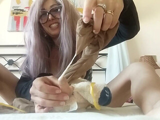 My sweet plush worships my feet