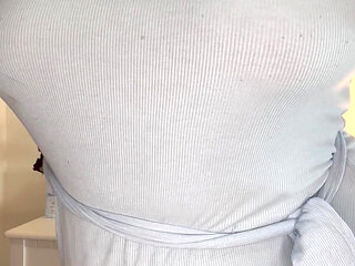 POV CLOSE UP Twerk Sexy Sundress Season isn't over yet Thick Big Tits Horny Redhead Twerks