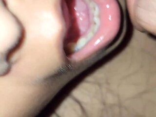 Beautiful Indian GF Huge Cum on Her Mouth in Her 21st Birthday