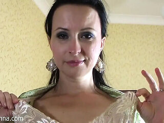 Bored Housewife Wanilianna Gets Wild with Dildo in Vintage Dress