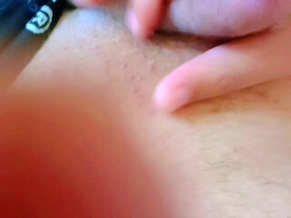 Playing with the penis and licking it
