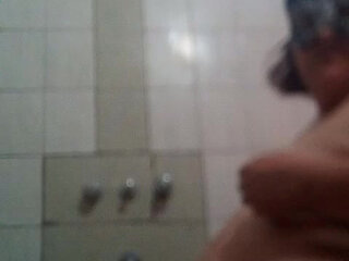 Fat woman in the shower