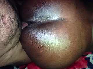 Doggy Stroking This Ebony Ass