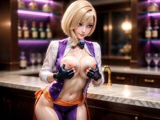 King KOF Sexy Bartender Solo Pussy Fingering & Massive Squirting Orgasm