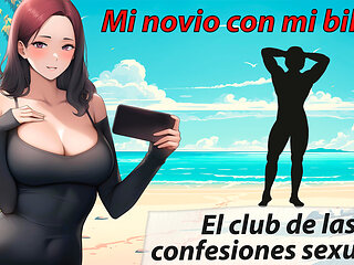 Spanish erotic audio story. My partner dressed up in my bikini on the beach.