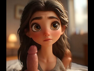 Cute 3D ai girl sucks your cock Very good voice over ai generated