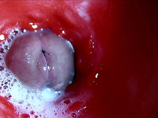 Very close huge streams of sperm in a sweet hole ASMR wet squelches