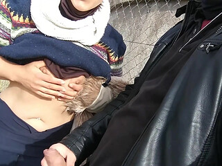 POV BLOWJOB IN THE STREET AND FUCK BIG ASS GIRL