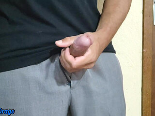 Big black cock handjob cumshot