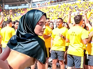 German football fan gangbanged by the opposite team - AI Interactive Video