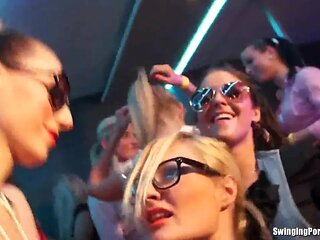 Party girls have fun in club