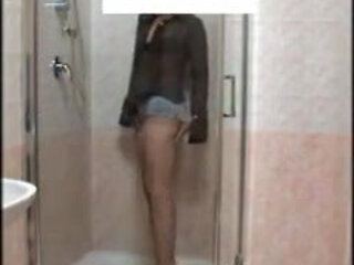 In the Shower with Pantyhose