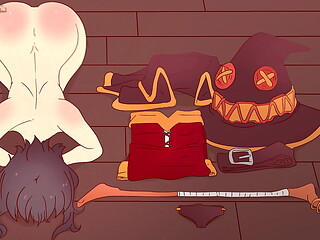 Megumin is completely naked next to things, bowing her head and asking a black man to fuck her ! God'_s Blessing on This Wonderful World Hentai Cartoon Parody  KonoSuba !