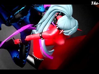 Kinky Second Life Action with Big Ass GF and Dragon