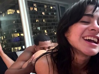 Amateur Busty Brunette Babe Blowjobs POV