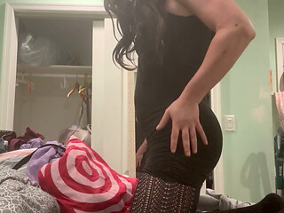 Sissy in black dress