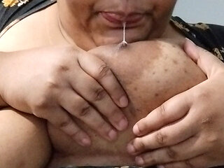 Playing with My Big Titties & Licking My Nipples!