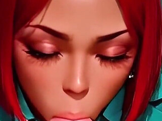 Redhead Secretary (ai-animated)