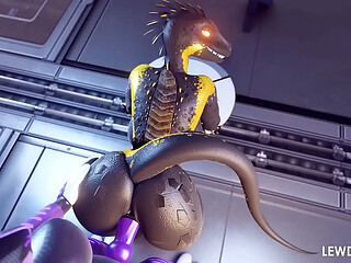 Lizard Pounded by Futa Sex Robot