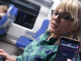 Remote Control My Orgasm in the Train / Public Female Orgasm