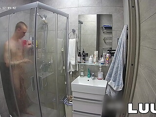 LUUV. Abbadon takes a shower before a sex scene on camera