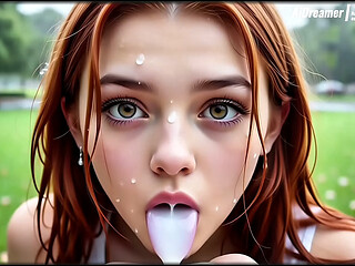 Girl s dream: rainy warmup before the blowjob [AI Generated]