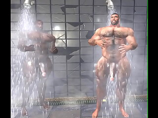 hunky football players shower in pittsburgh