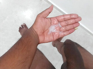 Cum short in hand spram big black cock