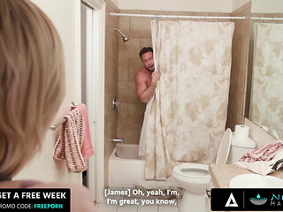 NURU MASSAGE - Ellie Nova Oils Up His Lover On His Living Room Mat For Risky Happy Ending Fuck