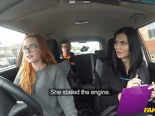 Fake Driving School - Gorgeous Redhead Ella Hughes Begs Examiner for a Chance in Hardcore Sex Video