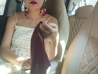 Beautiful girl sex with hot ex-boyfriend fucking harder with Louad Moaning in car
