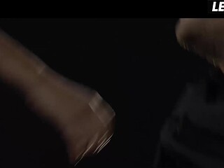 He grabs her firm European ass and makes her bounce while she grinds his