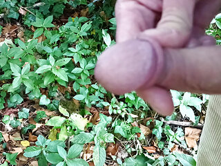Big Uncut Cock Out Walking, Pissing, Wanking in the Woods Wearing Cords - Rockard Daddy