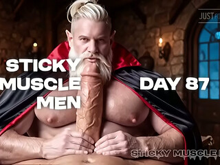 Sticky Muscle Men Day 87 Preview, AI-Generated Muscle Guys, Big Dicks, Big Cum Loads